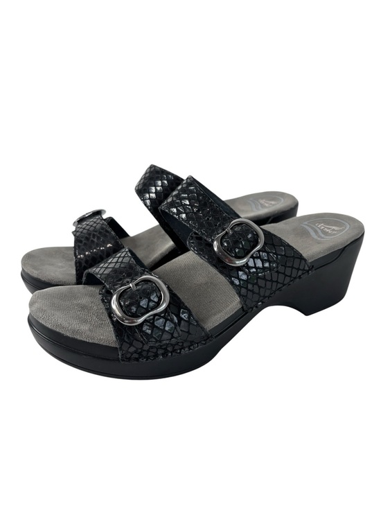 Dansko Shoes - Dansko Sophie Sandals Black Leather Slip On Shoes Sz 41 US 10.5 / 11 Adjustable